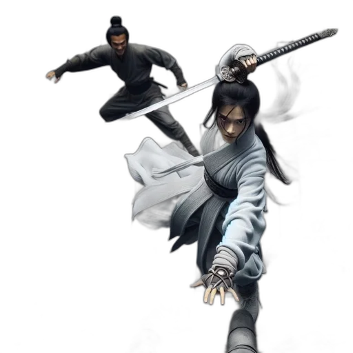 sword, concept art, 3d render, fantasy art, photorealistic, east, asian-style, setting transparent PNG cut-out