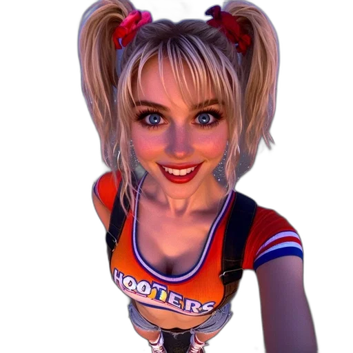 face, staff, 3d render, photorealistic, concept art, cartoon, woman, hooters transparent PNG cut-out