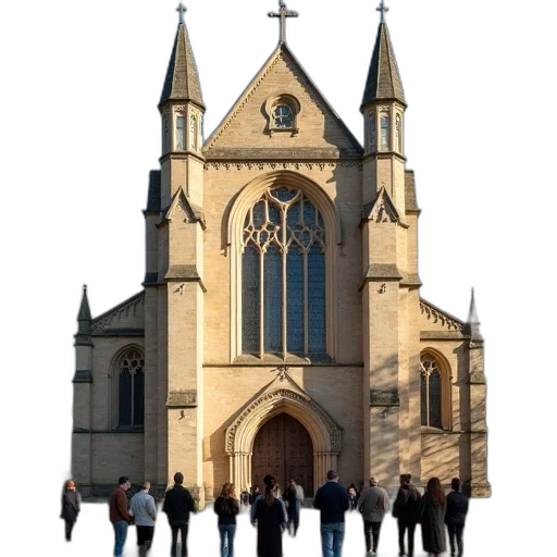 building, staff, crown, 3d render, group, people, standing, front transparent PNG cut-out