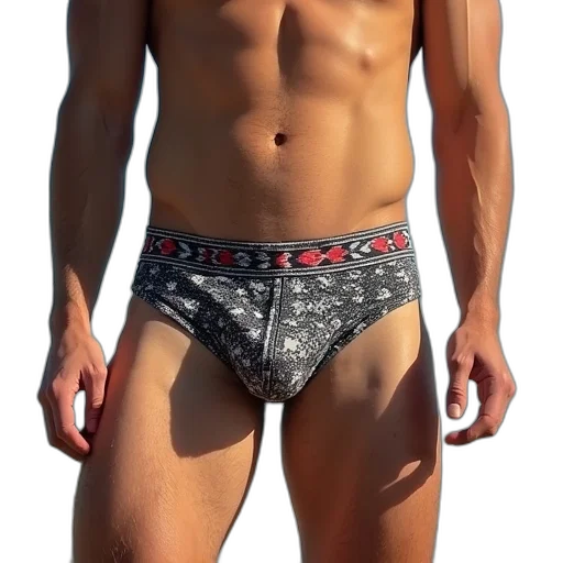 3d render, pair, bikini, boxers, tribal, print, waistbands transparent PNG cut-out