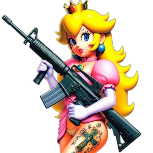 weapon, pixel art, vaporwave, cartoon, concept art, animated, female, figure transparent PNG cut-out