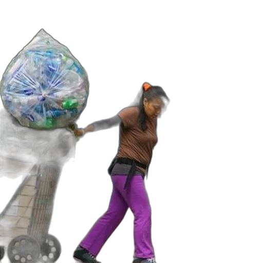umbrella, bottle, 3d render, concept art, outer space, woman, purple, pants transparent PNG cut-out