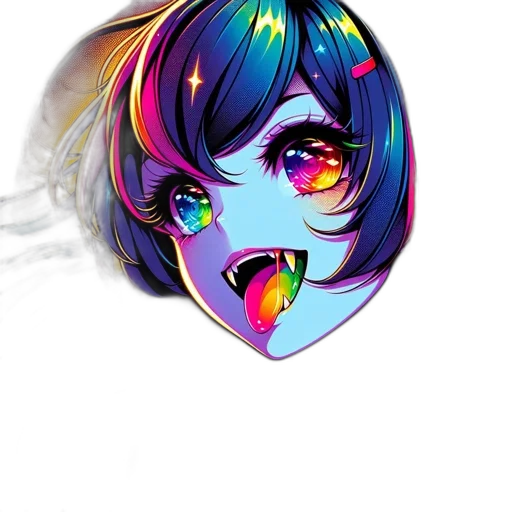 face, mask, creature, jewelry, vaporwave, anime, pixel art, fantasy art transparent PNG cut-out