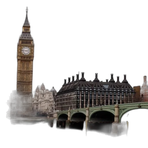 building, photorealistic, concept art, 3d render, pencil sketch, clock, tower, stands transparent PNG cut-out