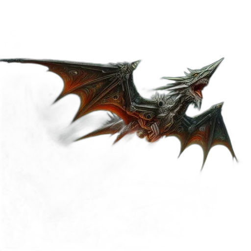 dragon, creature, weapon, mask, concept art, fantasy art, photorealistic, 3d render transparent PNG cut-out