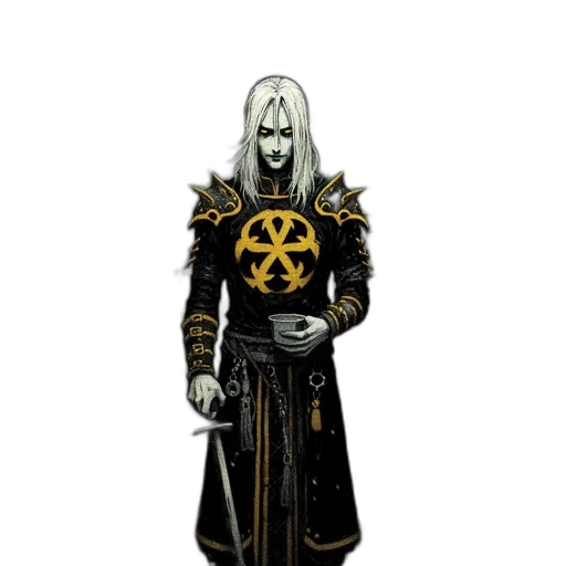 staff, mask, creature, robot, concept art, fantasy art, 3d render, pixel art transparent PNG cut-out