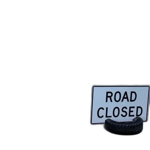 car, road, closed, sign transparent PNG cut-out