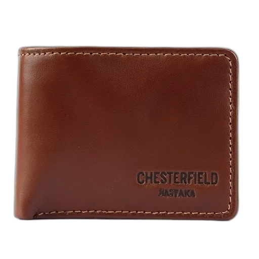 brown, leather, wallet, visible, brand, name, chesterfield, front transparent PNG cut-out
