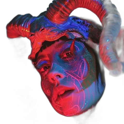 mask, face, creature, dragon, 3d render, photorealistic, concept art, cyberpunk transparent PNG cut-out