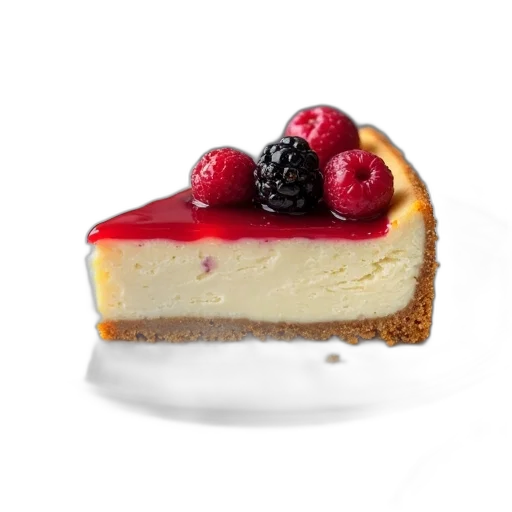 food, crown, 3d render, photorealistic, slice, cheesecake, berry, topping transparent PNG cut-out