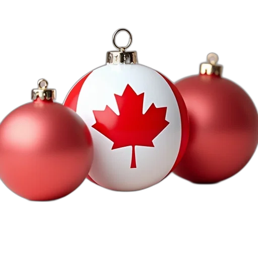 three, christmas, balls, canadian transparent PNG cut-out
