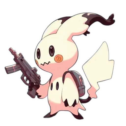 weapon, animal, creature, staff, pixel art, concept art, anime, cyberpunk transparent PNG cut-out