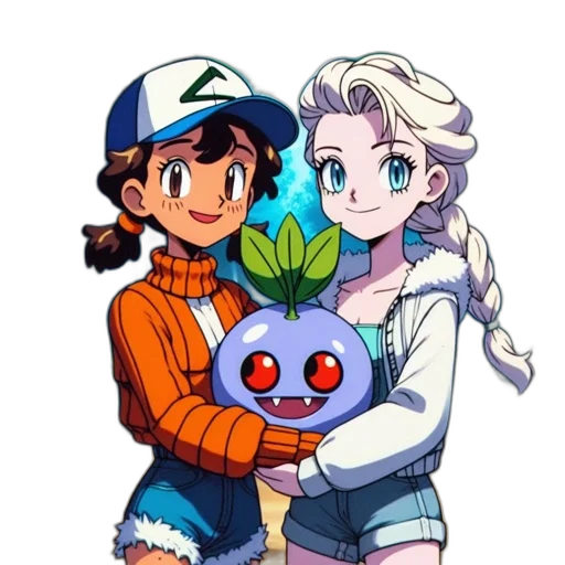 flower, jacket, crown, staff transparent PNG cut-out