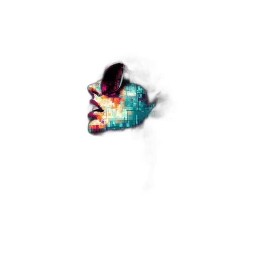face, mask, robot, crown, pixel art, 3d render, photorealistic, concept art transparent PNG cut-out