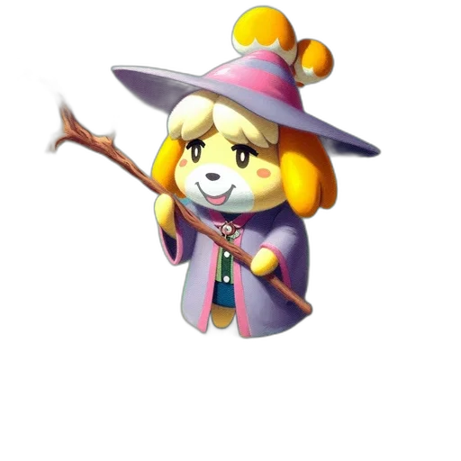 staff, hat, weapon, dress, pixel art, concept art, fantasy art, 3d render transparent PNG cut-out