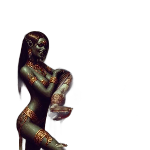 jewelry, robot, staff, dress, concept art, fantasy art, 3d render, pixel art transparent PNG cut-out
