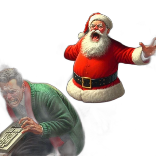 concept art, 3d render, during, christmas, busy, office, workshop, illustrated transparent PNG cut-out