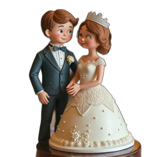 crown, dress, jewelry, 3d render, photorealistic, vintage, wedding, couple transparent PNG cut-out