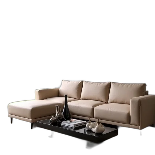 furniture, 3d render, photorealistic, concept art, earth tones, dark, monochrome, beige transparent PNG cut-out