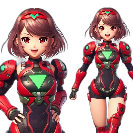robot, concept art, pixel art, anime, 3d render, red, two, futuristic transparent PNG cut-out