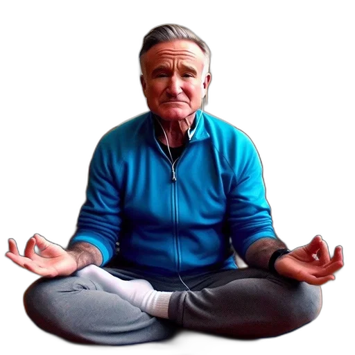 elderly, man, athletic, wear, performs, meditation, front, two transparent PNG cut-out
