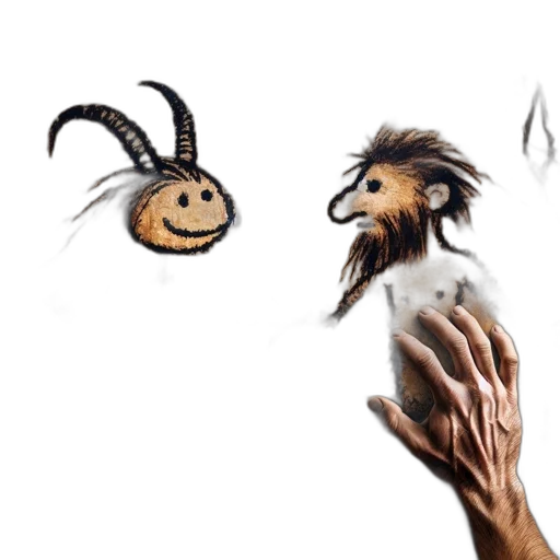 hair, creature, animal, mask, concept art, 3d render, fantasy art, photorealistic transparent PNG cut-out