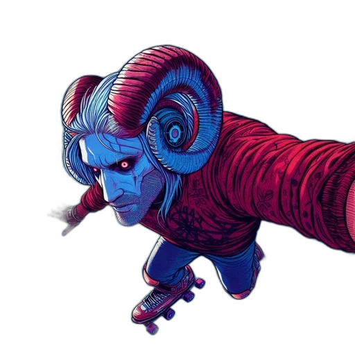 robot, creature, staff, concept art, comic book art, fantasy art, cyberpunk, outer space transparent PNG cut-out