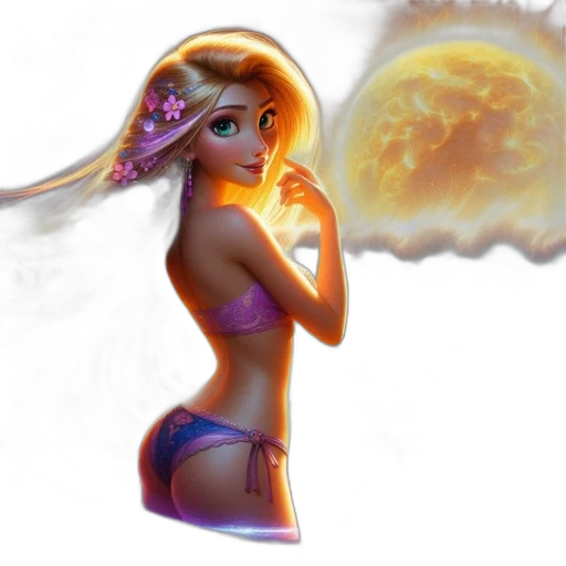 staff, fantasy art, concept art, anime, pixel art, outer space, fire, neon lights transparent PNG cut-out