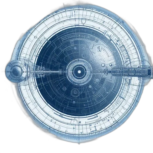 weapon, sword, concept art, 3d render, outer space, blue, elaborate, blueprint transparent PNG cut-out