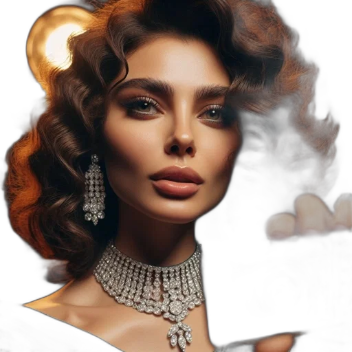 jewelry, face, crown, photorealistic, fantasy art, oil painting, concept art, fire transparent PNG cut-out