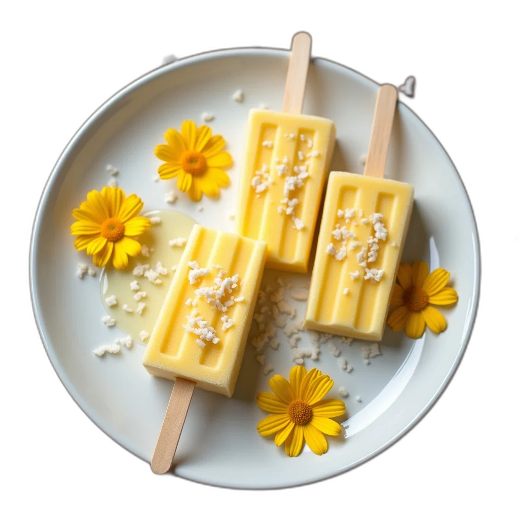 food, weapon, golden, plate, three, yellow, popsicles, coconut transparent PNG cut-out