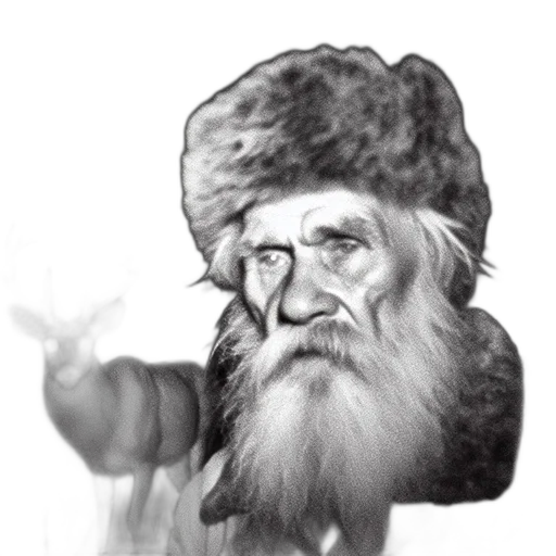hat, face, animal, staff, pencil sketch, photorealistic, concept art, oil painting transparent PNG cut-out