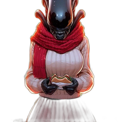 mask, staff, dragon, robot, 3d render, concept art, fantasy art, character transparent PNG cut-out