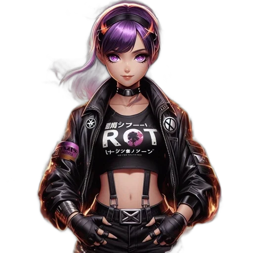 jacket, robot, cyberpunk, concept art, vaporwave, anime, dark, pastel transparent PNG cut-out