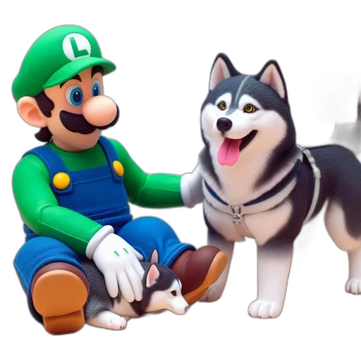 animal, 3d render, concept art, pixel art, cartoon, monochrome, green, two transparent PNG cut-out