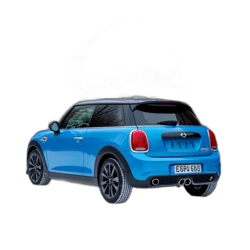 car, 3d render, blue, hatchback, parked, snowy, driveway, has transparent PNG cut-out