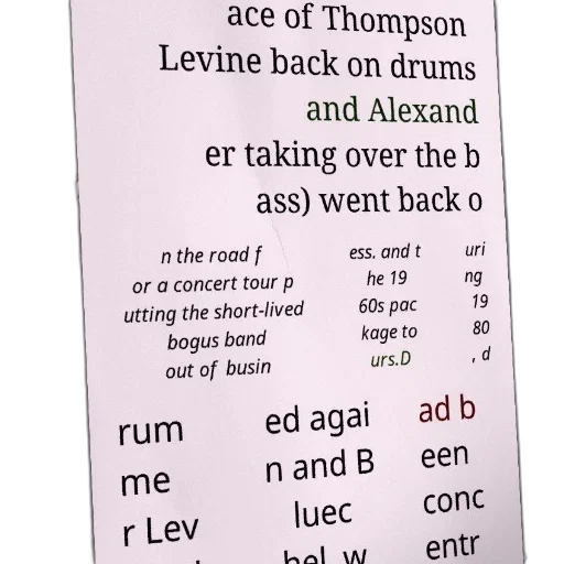 image, contains, text, discussing, thompson, levine, return, drums transparent PNG cut-out