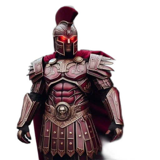 robot, mask, concept art, 3d render, fantasy art, comic book art, red, individual transparent PNG cut-out