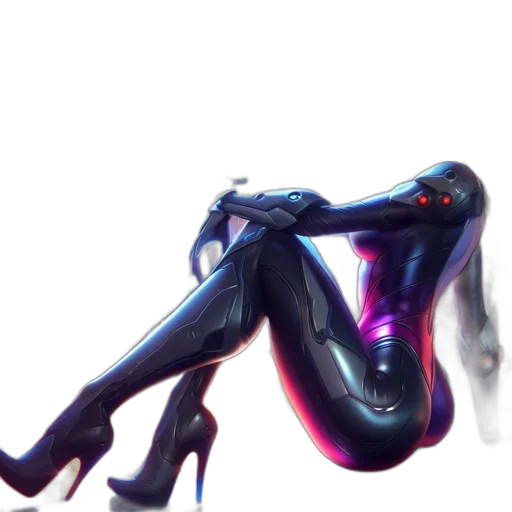 robot, shoes, mask, creature, concept art, cyberpunk, 3d render, vaporwave transparent PNG cut-out
