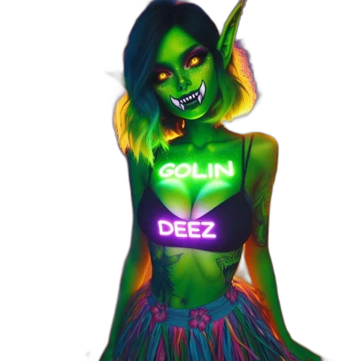 dress, cyberpunk, concept art, vaporwave, fantasy art, neon lights, neon, green transparent PNG cut-out