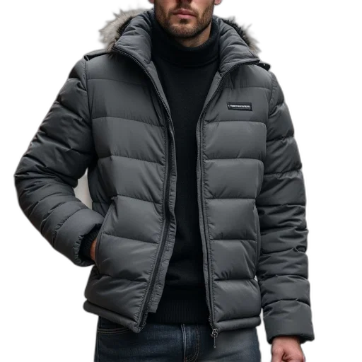 jacket, monochrome, animas, quilted transparent PNG cut-out