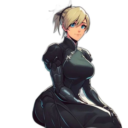 dress, robot, staff, jacket, concept art, pixel art, anime, fantasy art transparent PNG cut-out