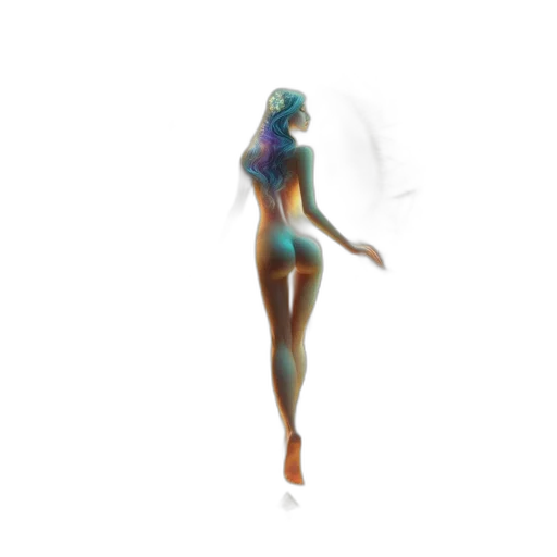 dress, creature, robot, hair, concept art, 3d render, pixel art, fantasy art transparent PNG cut-out
