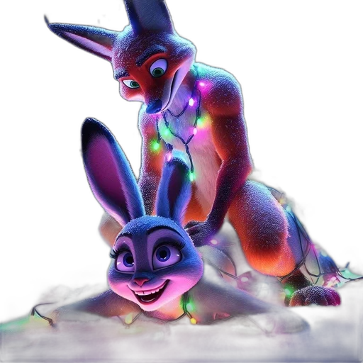 creature, animal, robot, concept art, 3d render, fantasy art, vaporwave, neon lights transparent PNG cut-out