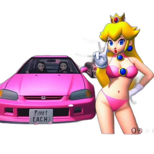 car, weapon, dress, vaporwave, 3d render, pixel art, concept art, neon transparent PNG cut-out