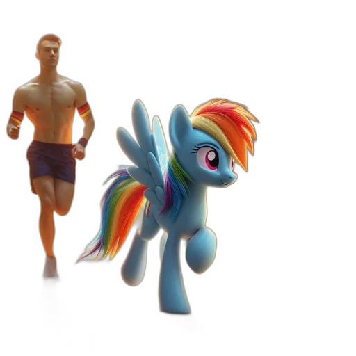 3d render, concept art, fantasy art, during, twilight, shirtless, man, runs transparent PNG cut-out