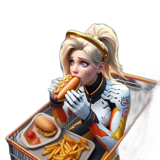 food, robot, weapon, face, concept art, cyberpunk, photorealistic, 3d render transparent PNG cut-out