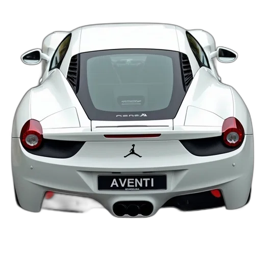 car, 3d render, photorealistic, white, sports, sleek, design, rear transparent PNG cut-out