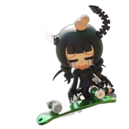 weapon, 3d render, concept art, anime, cute, anime-style, figurine, black transparent PNG cut-out