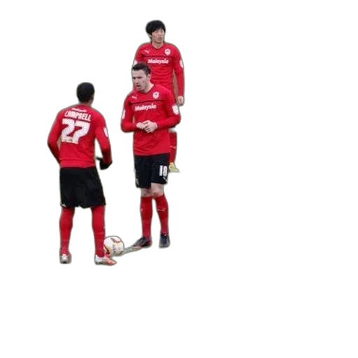 staff, soccer, players, red transparent PNG cut-out
